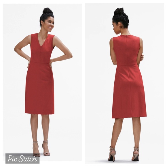 MM Lafleur Dresses & Skirts - M.M. La Fleur The Annie v neck sheath dress in chili flake